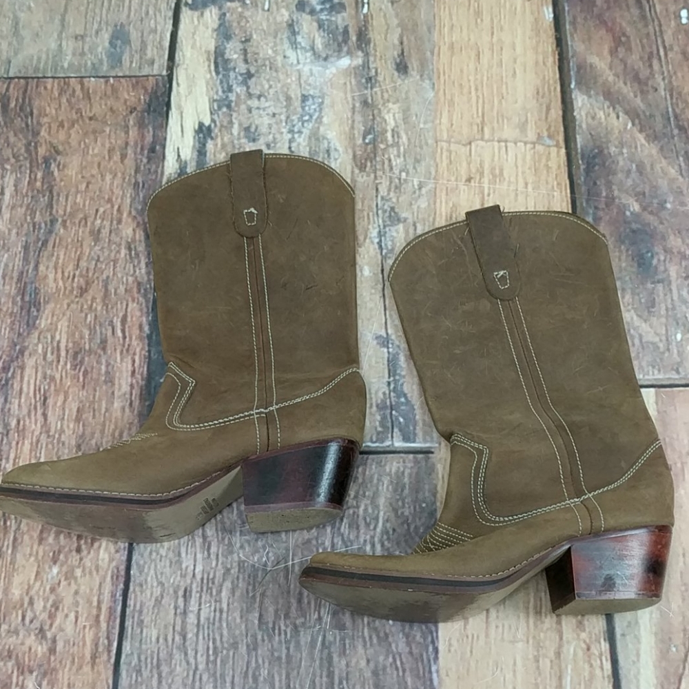 Steve Madden western Style Tan Leather Boots 7.5